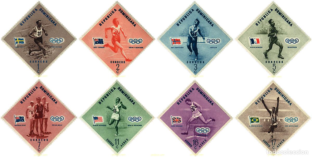 Sellos: 80664 MNH DOMINICANA 1957 16 JUEGOS OLIMPICOS VERANO MELBOURNE 1956