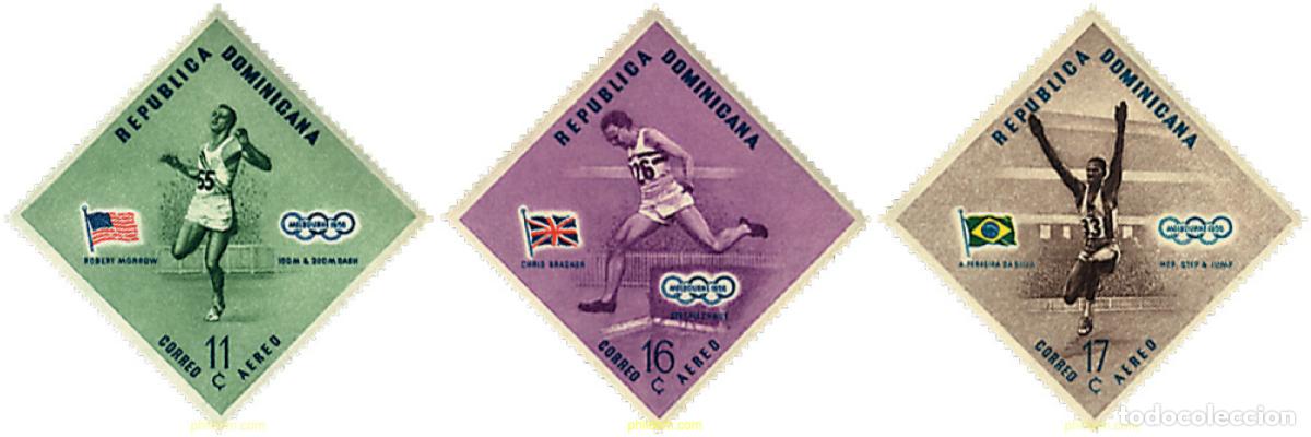 Sellos: 316834 MNH DOMINICANA 1957 16 JUEGOS OLIMPICOS VERANO MELBOURNE 1956