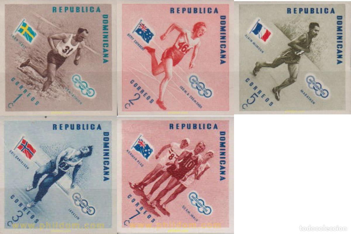 Sellos: 625281 MNH DOMINICANA 1957 16 JUEGOS OLIMPICOS VERANO MELBOURNE 1956