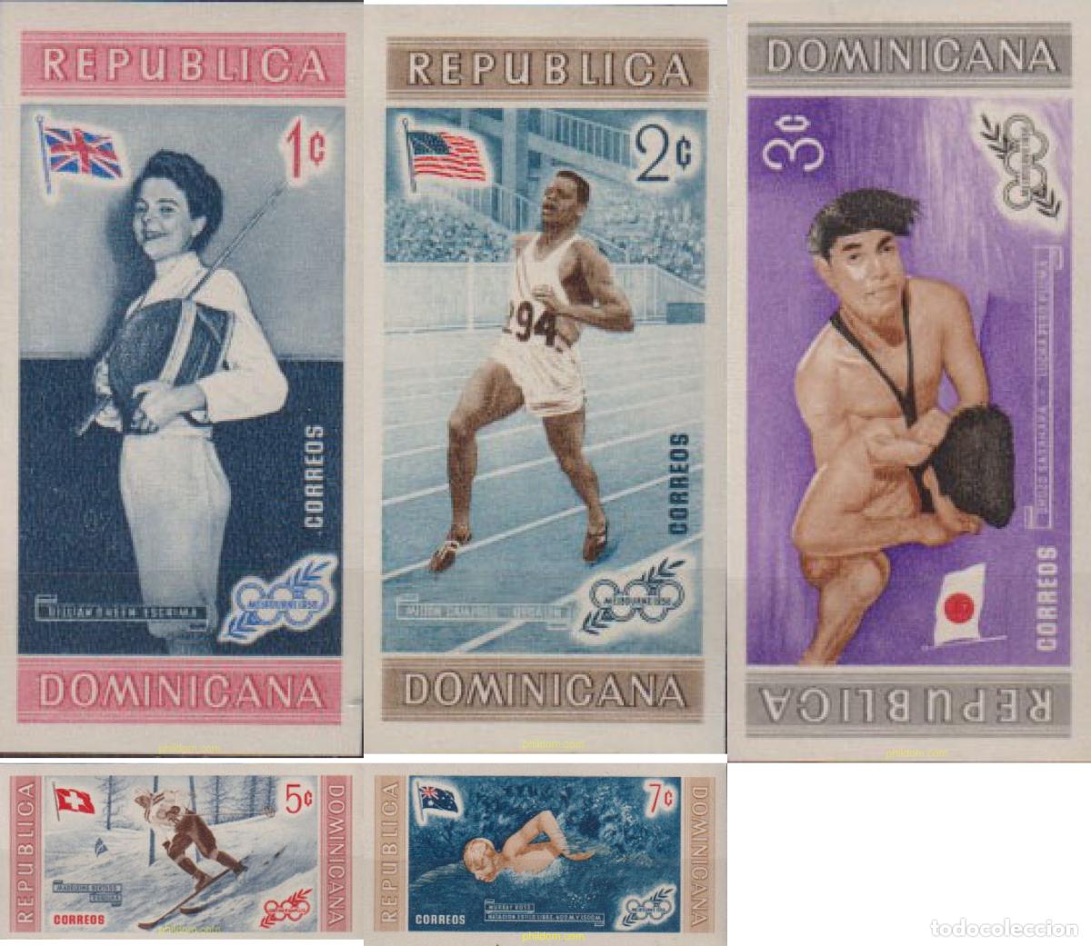Sellos: 625279 MNH DOMINICANA 1958 26 JUEGOS OLIMPICOS VERANO ATLANTA 1996 - CENTENARIO DE LOS JUEGOS OLIMP