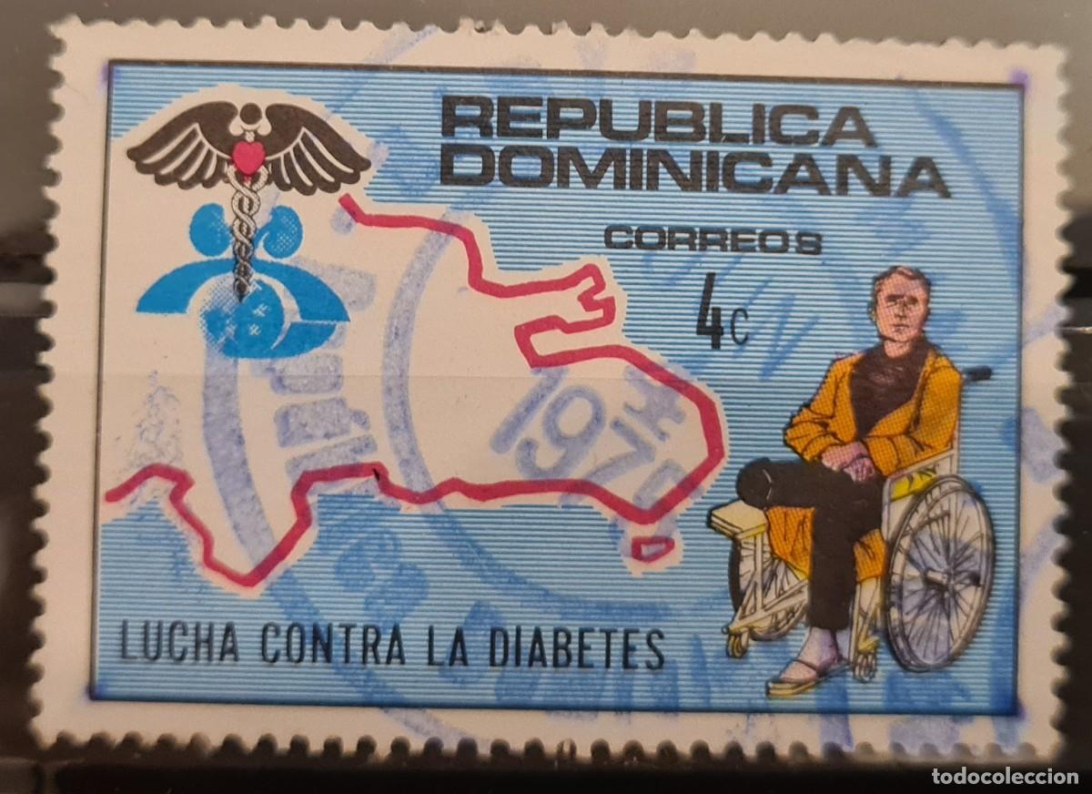 Francobolli: Sello usado de la Rep&uacute;blica Dominicana 1974: Lucha contra la diabetis