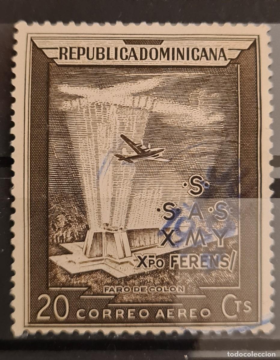 Sellos: Sello a&eacute;reo usado de la Rep&uacute;blica Dominicana 1952: 460 aniversario del descubrimiento de la isla
