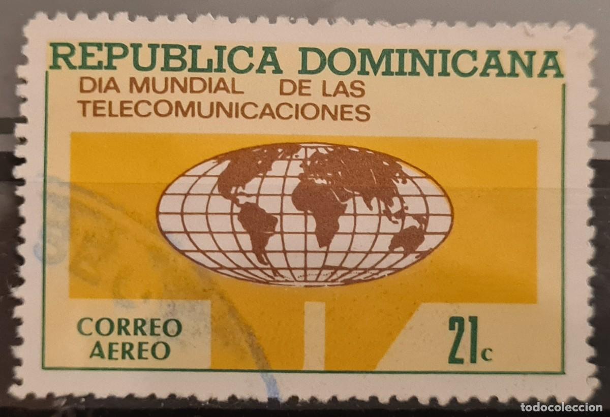 Sellos: Sello a&eacute;reo usado de la Rep&uacute;blica Dominicana 1972: D&iacute;a Mundial de las Telecomunicaciones