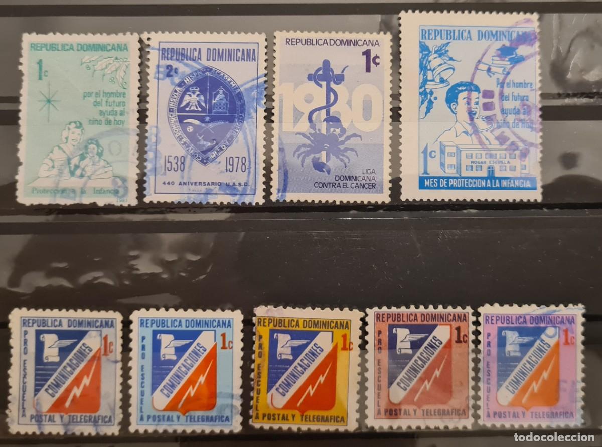 Briefmarken: Lote de 17 sellos de la Rep&uacute;blica Dominicana: correo, correo a&eacute;reo y beneficencia