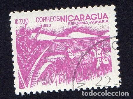Sellos: Nicaragua .Reforma Agraria. 1983. YT-1308. Usado