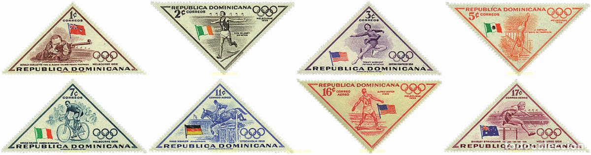 Sellos: 72943 MNH DOMINICANA 1957 16 JUEGOS OLIMPICOS VERANO MELBOURNE 1956