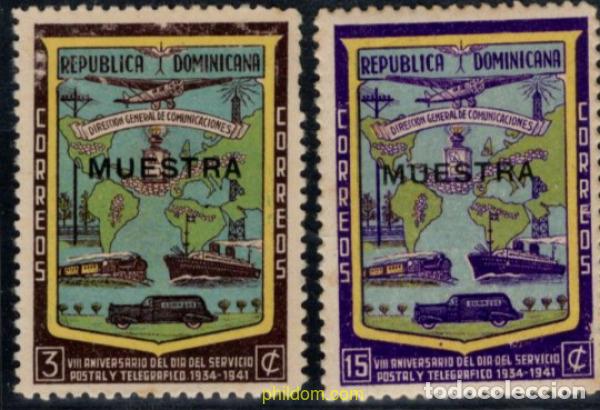 Sellos: 796515 MNH DOMINICANA 1942 8 ANIVERSARIO DEL DIA DEL SERVICIO POSTAL Y TELEGRAFICO