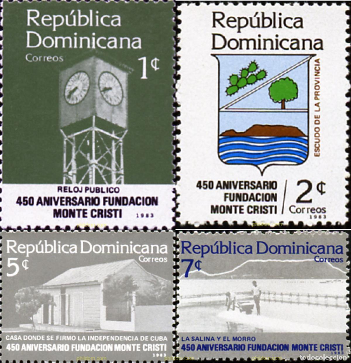 Sellos: 308064 MNH DOMINICANA 1983 450 ANIVERSARIO FUNDACION MONTE CRISTI