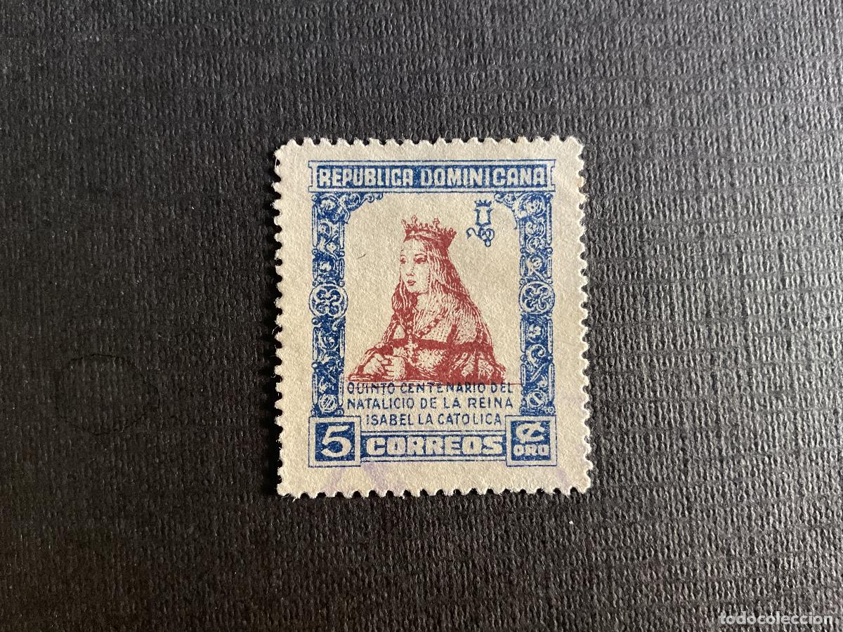 Sellos: REPUBLICA DOMINICANA N&ordm; YVERT 417* A&Ntilde;O 1951. V CENTENARIO NACIM. DE ISABEL LA CATOLICA. SELLO USADO