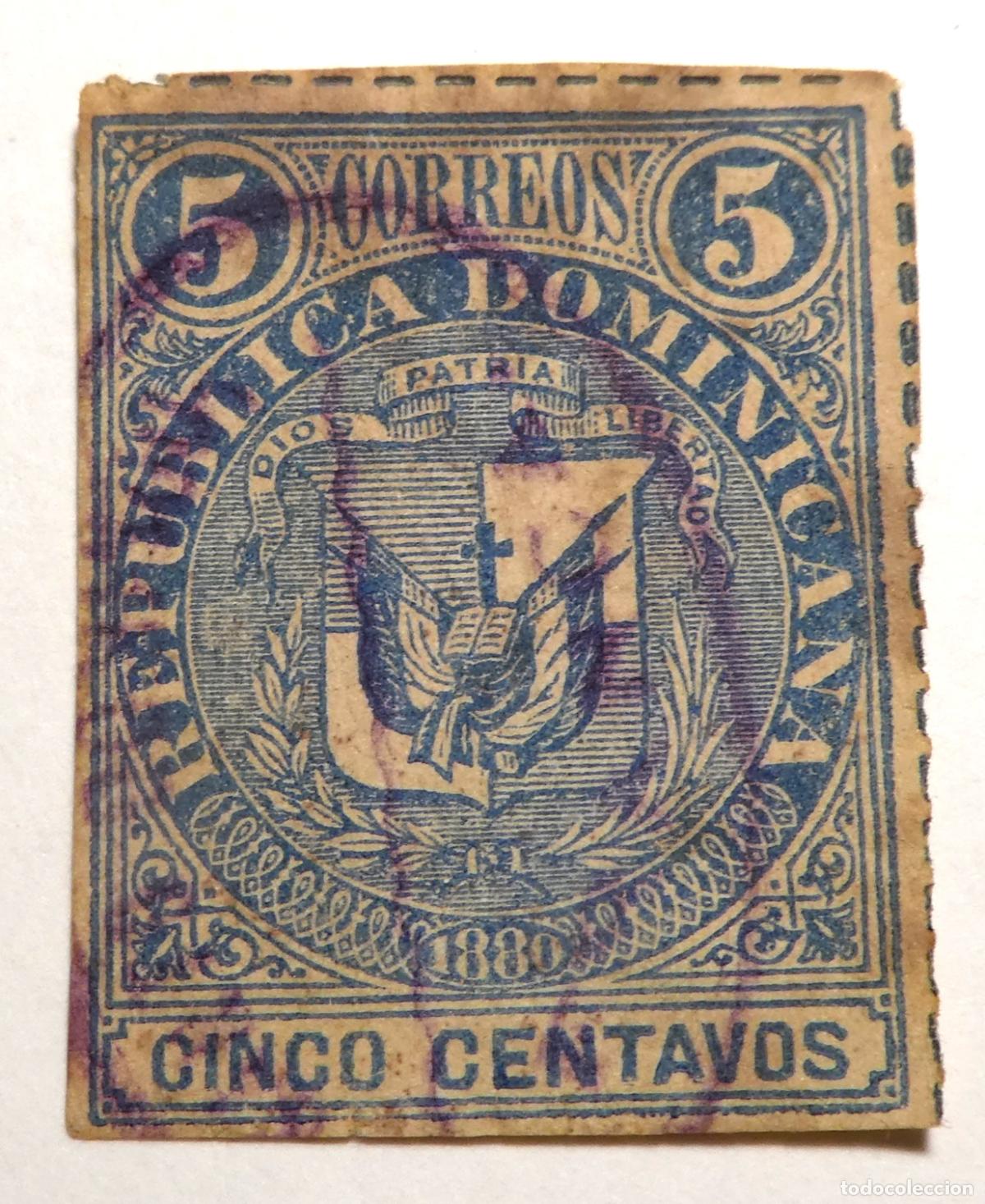 Sellos: Sello postal de Rep&uacute;blica Dominicana 1880 5 centavos