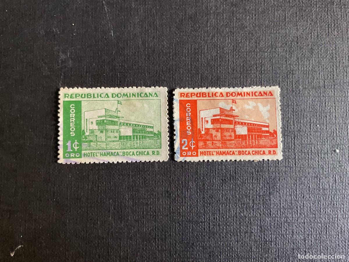 Sellos: REPUBLICA DOMINICANA N&ordm; YVERT 418/9* A&Ntilde;O 1951. INDUSTRIA HOTELERA. SERIE USADA