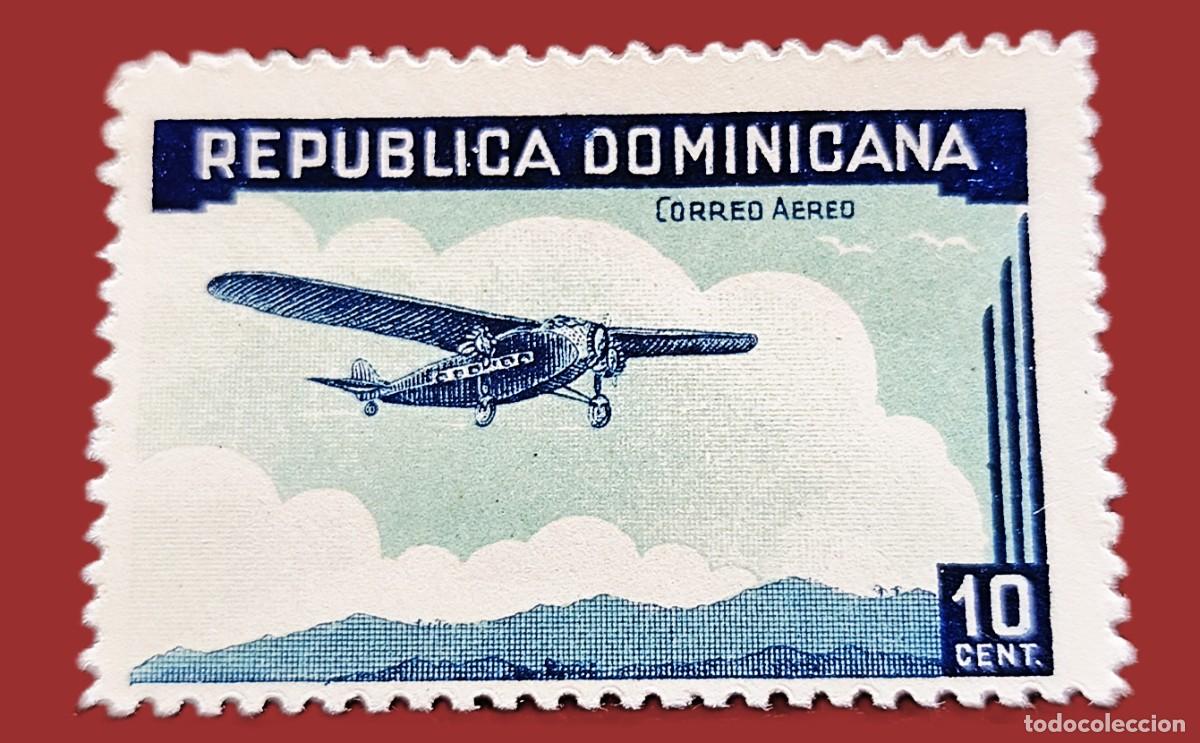 Sellos: Rep&uacute;blica Dominicana . 10 centavos .Correo A&eacute;reo 1936