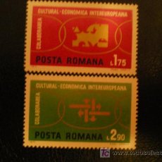 Sellos: RUMANIA 1972 IVERT 2680/1 *** COLABORACIÓN CULTURAL Y ECONÓMINA EN EUROPA