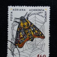 Sellos: RUMANIA, ROMINA, 1,60 LEI, ACHERONTIA ATROPOS, AÑO 1960.