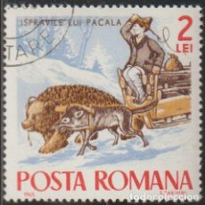 Sellos: RUMANIA 1965 SCOTT 1761 SELLO * CUENTOS DE HADAS, FABULAS WOLF AND BEAR PULLING SLED MICHEL 2424