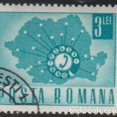 Sellos: RUMANIA 1967 SCOTT 1984 SELLO * TRANSPORTE POSTAL DIAL DE TELEFONO Y MAPA RUMANO MICHEL 2653 YV 2366