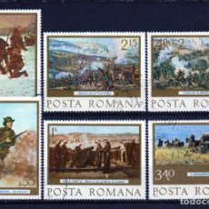 Sellos: ++ RUMANIA / ROMANIA / ROEMENIE AÑO 1977 YVERT NR. 3027/32 USADA PINTURAS. Lote 301667148