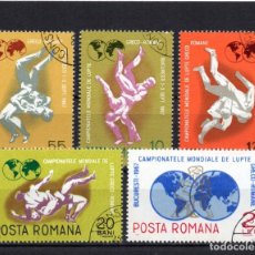 Sellos: ++ RUMANIA / ROMANIA / ROEMENIE AÑO 1967 YVERT NR. 2324/28 USADOS DEPORTES LUCHA GRECO-ROMA. Lote 301831733