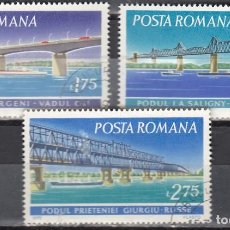 Timbres: RUMANIA 1972 - YVERT 2694/2696 º USADO - ARQUITECTURA. PUENTES. Lote 357075250