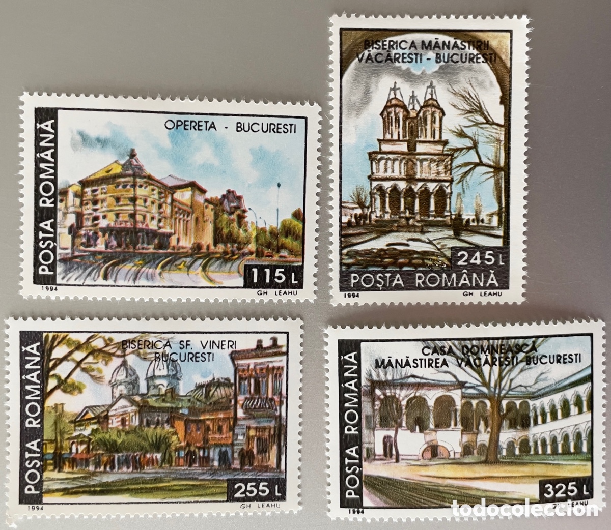 Sellos: Rumania. Edificios hist&oacute;ricos Bucarest. 1994 - Foto 1