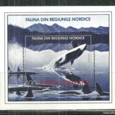Sellos: RUMANIA 1992 HB IVERT 224 *** FAUNA DE LOS PAISES NÓRDICOS - ORCA