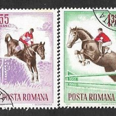 Sellos: SE)1964 ROMANIA COMPLETE SERIES, HORSE SPORTS, RACING, 3 STAMPS CTO