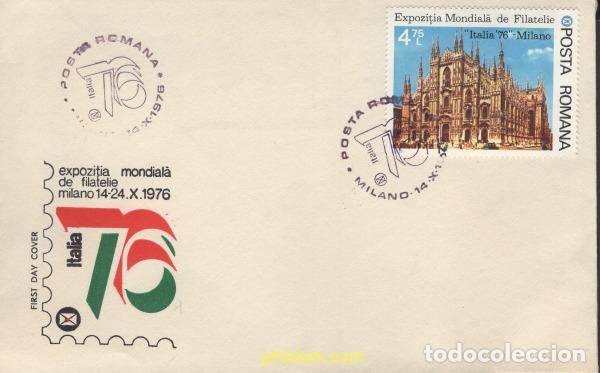 Sellos: 455587 MNH RUMANIA 1976 EXPOSICION FILATELICA MUNDIAL A MILAN
