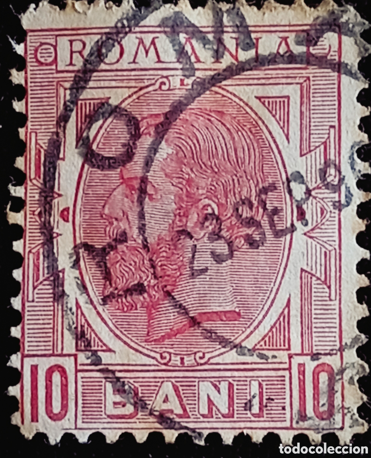 Sellos: Sello Ruman&iacute;a 1893 - Rey Carol I, 10 Bani Carm&iacute;n (Michel 90 / Scott