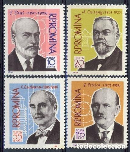 Sellos: Rumania 1961 Ivert 1769/72 *** Cient&iacute;ficos Rumanos - Personajes