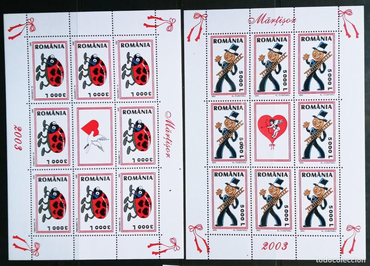 Sellos: RUMANIA IVERT 4791/92 BLOQUE DE 8 SERIES NUEVOS ** FIESTA 1&ordm; DE MARZO A&Ntilde;O 2003