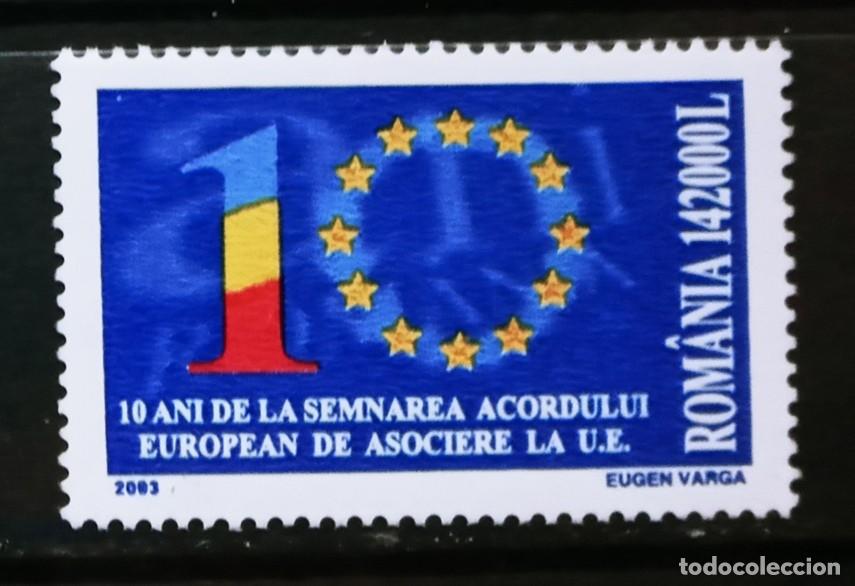 Sellos: RUMANIA IVERT 4793 NUEVOS ** 10&ordm; ANIVERS. AOCIACION CON LA UNION EUROPEA A&Ntilde;O 2003
