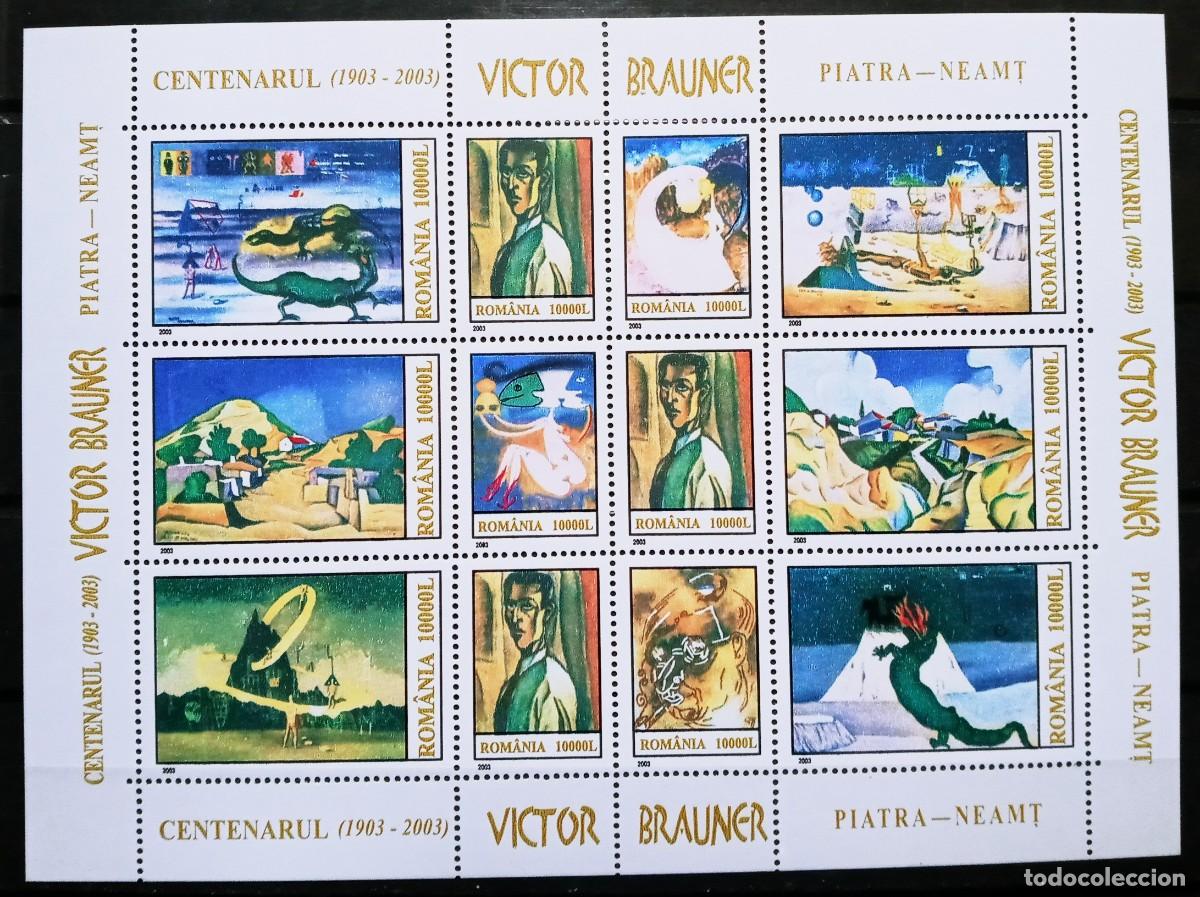 Sellos: RUMANIA IVERT 4821/30 NUEVOS ** SERIE PINTURAS CENTEN. PINTOR VICTOR BRAUNER A&Ntilde;O 2003