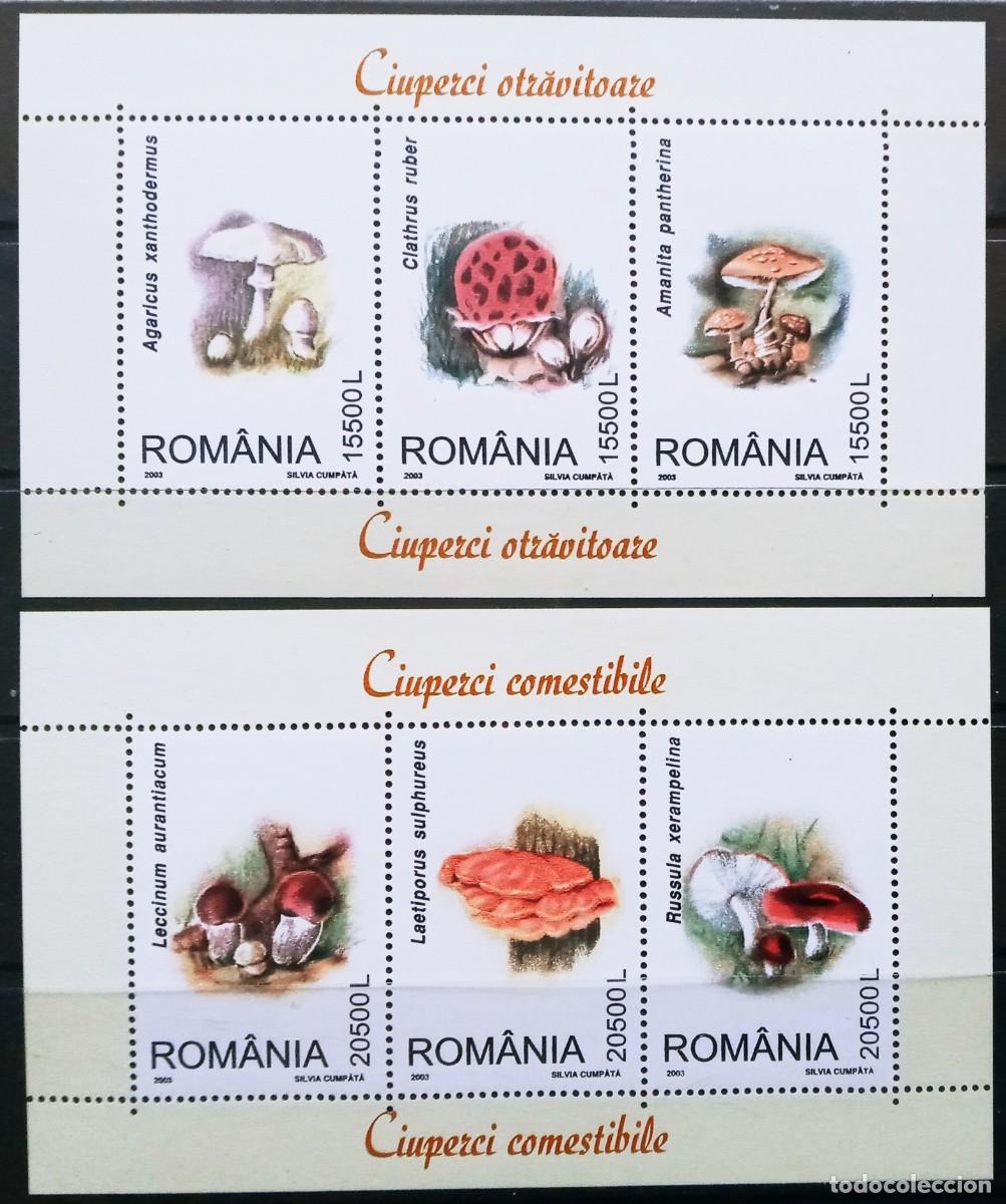 Sellos: RUMANIA IVERT 4834/39 NUEVOS ** SERIE FLORA CHAMPI&Ntilde;ONES A&Ntilde;O 2003