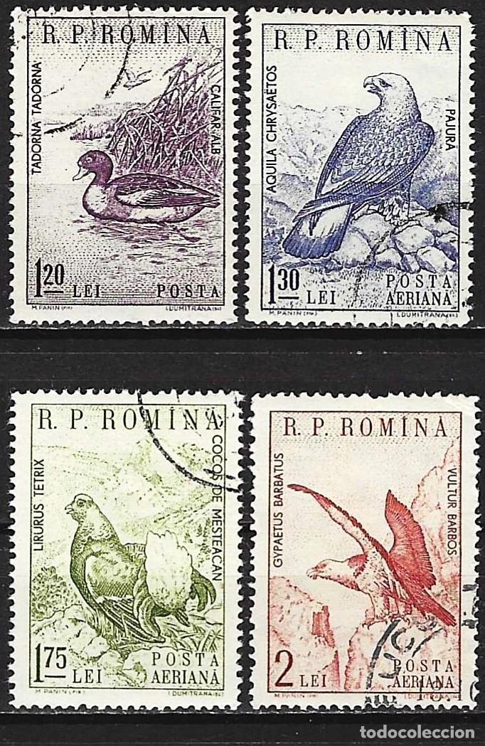 Sellos: Ruman&iacute;a 1960 - Mi 1835 a 1838 - YT 1672 + Pa 107 a 109 - Aves