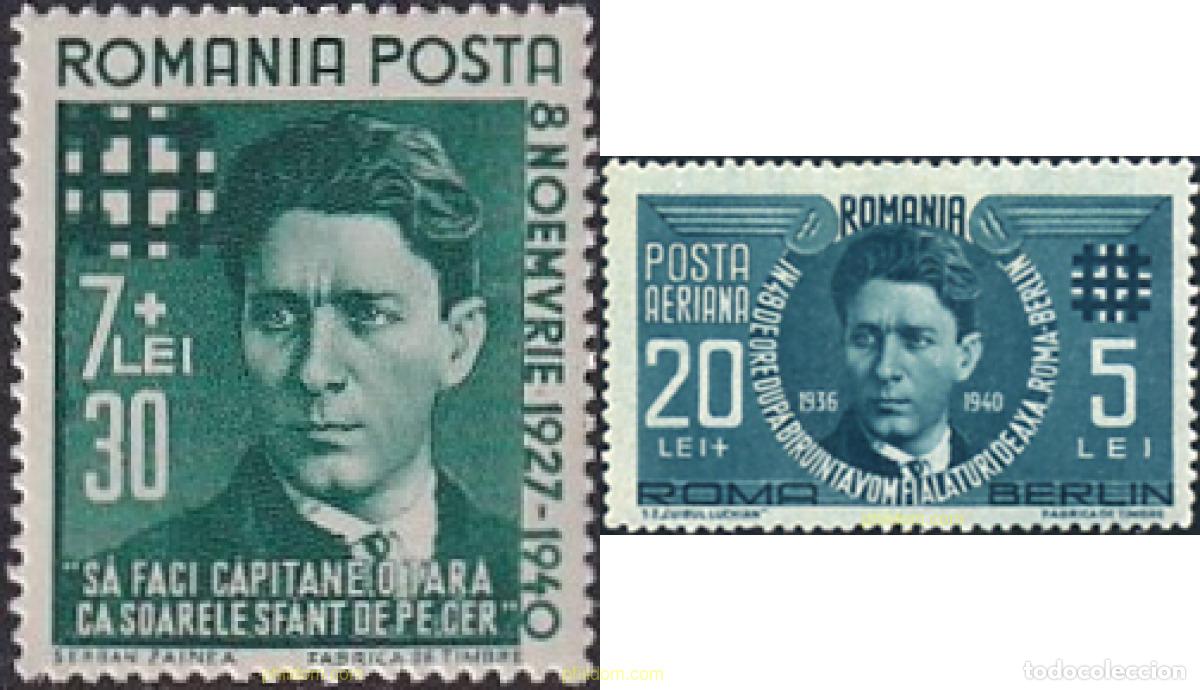 Sellos: 735388 HINGED RUMANIA 1940 LA IMAGEN DE CODREANU (1899-1938)