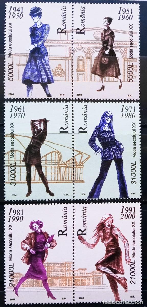 Sellos: RUMANIA IVERT 4874/79 NUEVOS ** LA MODA DEL SIGLO XX 2&ordf; SERIE A&Ntilde;O 2004