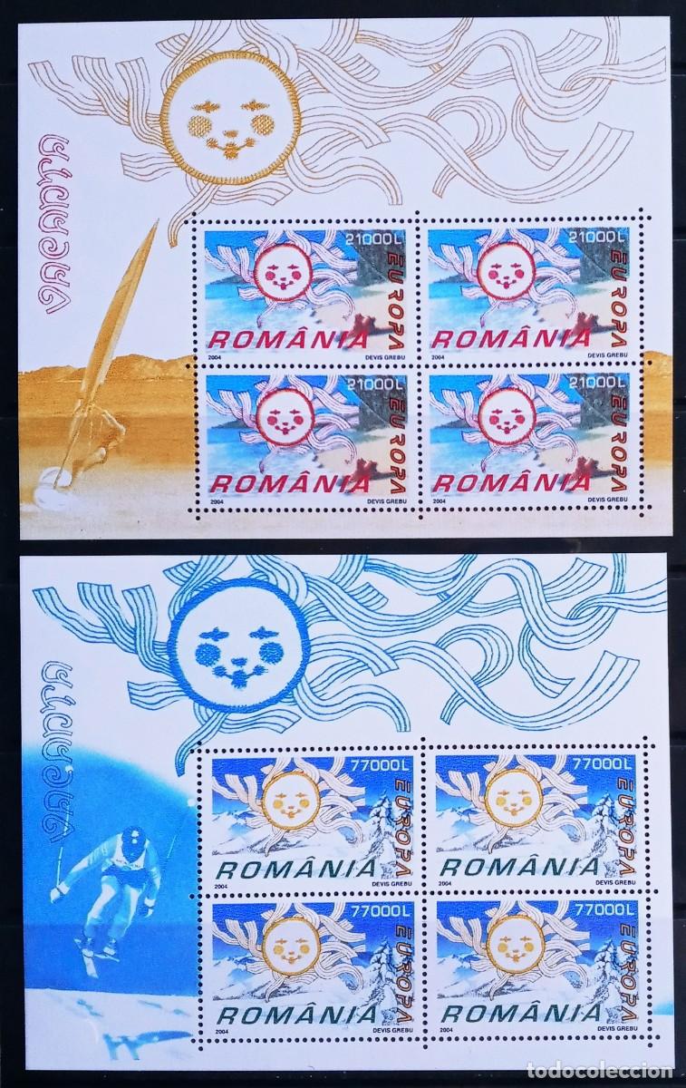 Sellos: RUMANIA IVERT 4885/86 BLOQUE 4 SERIES NUEVOS ** EUROPA CEPT A&Ntilde;O 2004