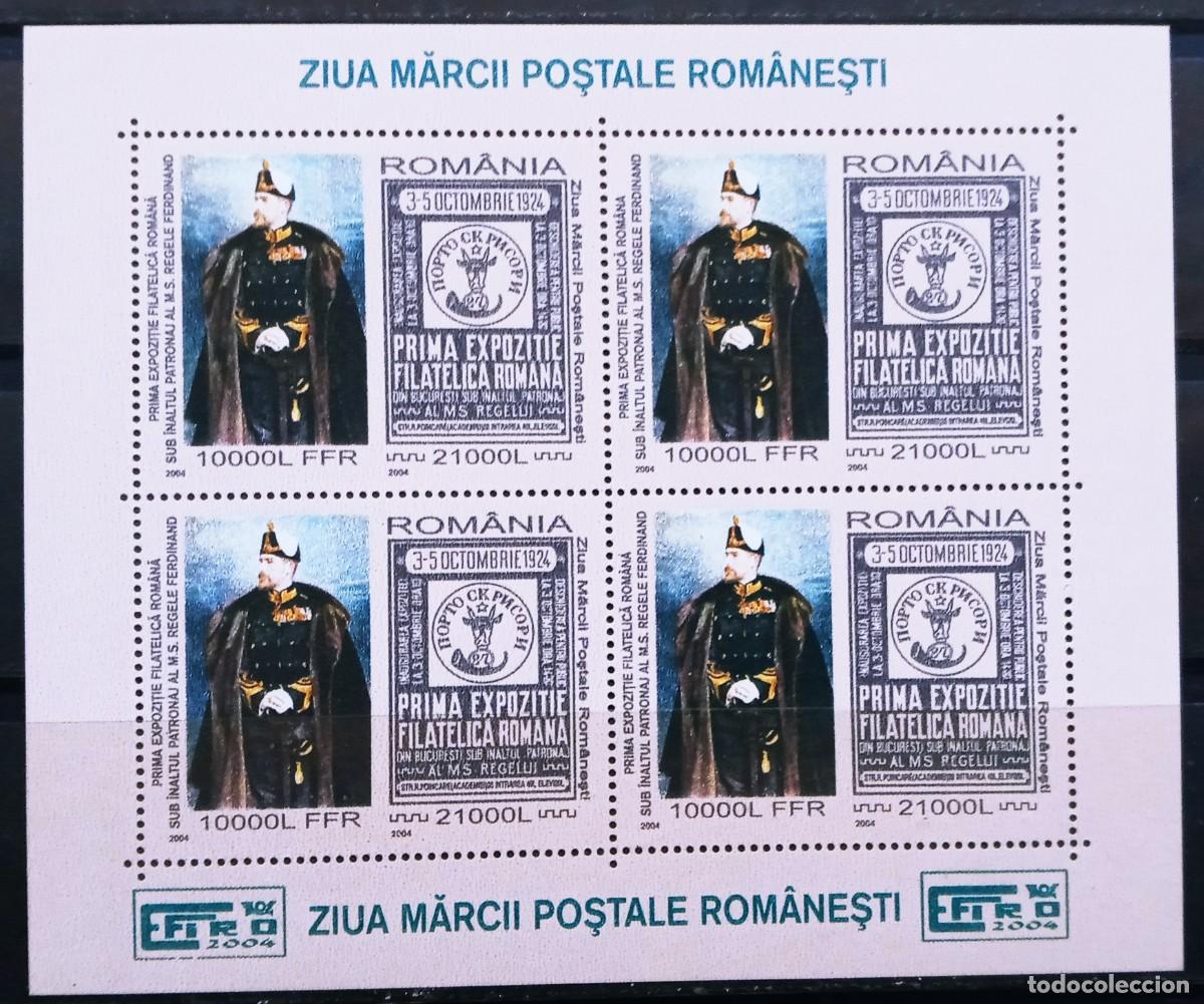 Sellos: RUMANIA IVERT 4901 NUEVOS ** DIA DEL SELLO BLOQUE DE 4 SERIES A&Ntilde;O 2004