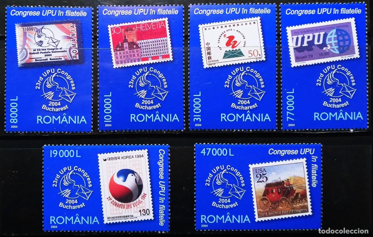 Sellos: RUMANIA IVERT 4910/15 NUEVOS ** 23&ordm; CONGRESO U.P.U. TEMA SELLO SOBRE SELLO A&Ntilde;O 2004