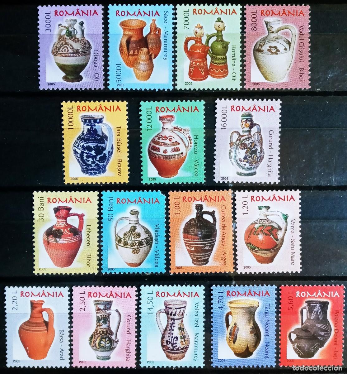 Sellos: RUMANIA IVERT 4950/52+ 4957/59+ 5039/45+ 5053/54 NUEVOS ** SERIE BASICA CERAMICA A&Ntilde;O 2005