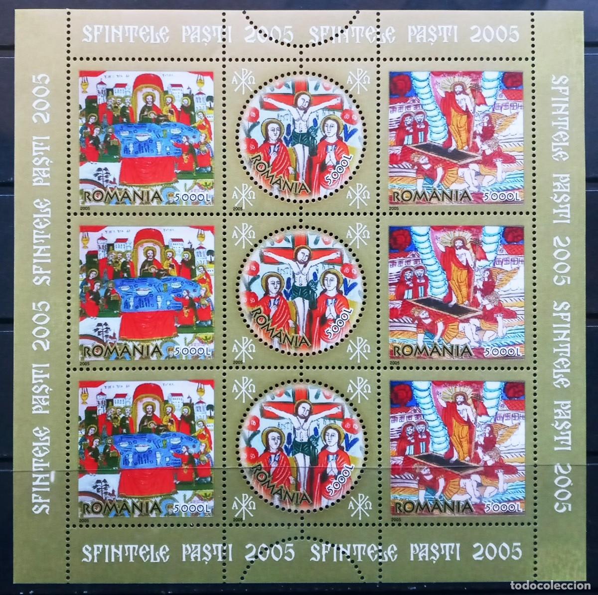 Sellos: RUMANIA IVERT 4964/66 BLOQUE 3 SERIES NUEVOS ** SERIE PASCUAS A&Ntilde;O 2005