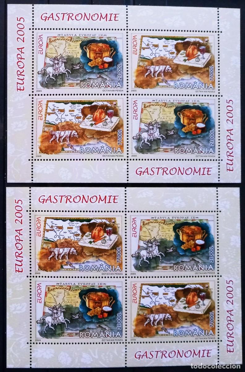 Sellos: RUMANIA IVERT 2 HOJAS BLOQUES N&ordm;289 NUEVOS ** EUROPA CEPT A&Ntilde;O 2005