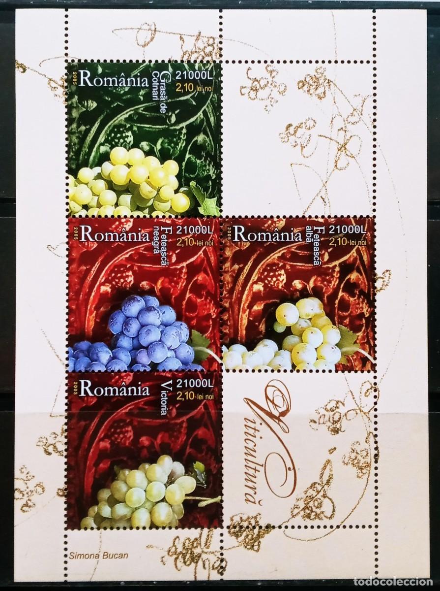 Sellos: RUMANIA IVERT HOJA BLOQUE N&ordm;290 NUEVOS ** VINOS DE RUMANIA A&Ntilde;O 2005