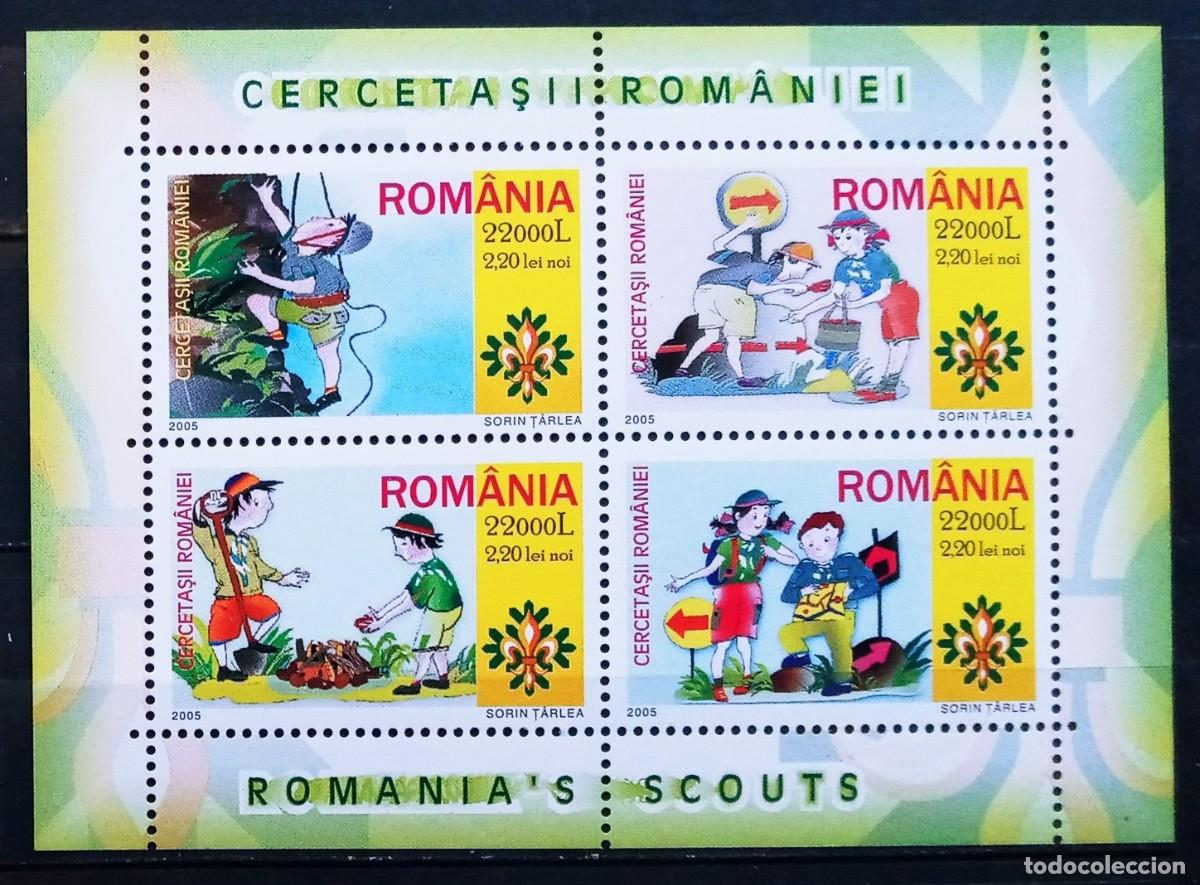 Sellos: RUMANIA IVERT HOJA BLOQUE N&ordm;291 NUEVOS ** LOS BOYS SCOUT EN RUMANIA A&Ntilde;O 2005