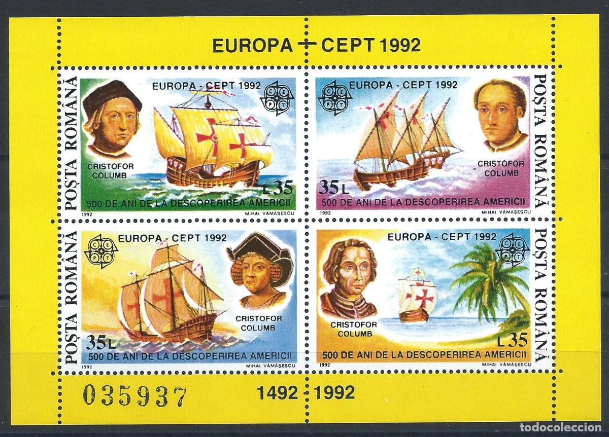Sellos: Roumanie Bloc N&deg;220** (MNH) 1992 - Europa &rdquo;Christophe Colomb&rdquo;