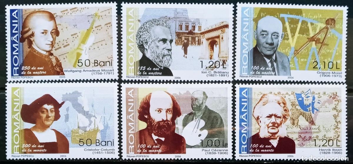 Sellos: RUMANIA IVERT 5061/63+ 5100/02 NUEVOS **SERIE PERSONAJES A&Ntilde;O 2006