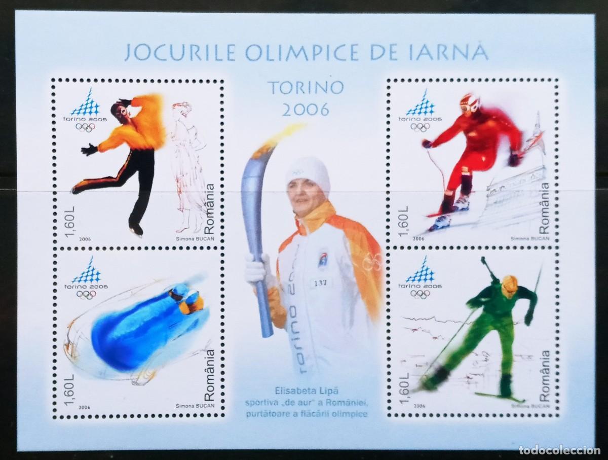 Sellos: RUMANIA IVERT HOJA BLOQUE N&ordm;301 NUEVOS ** DEPORTES JJ.OO. DE INVIERNO TURIN 2006