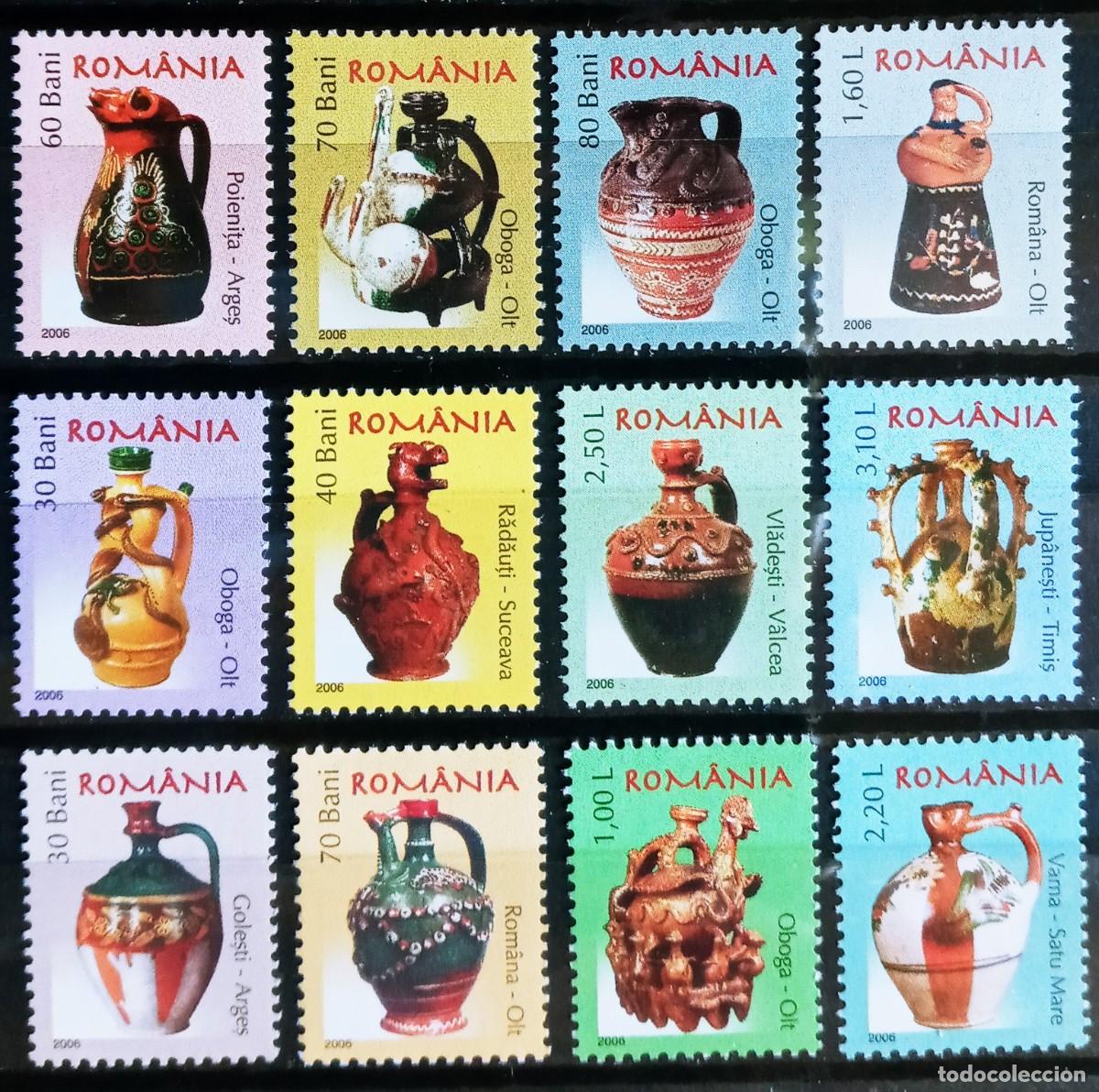 Sellos: RUMANIA IVERT 5079/82+ 5089/92+ 5116/19 NUEVOS ** CERAMICAS 3 SERIE BASICAS DEL A&Ntilde;O 2006