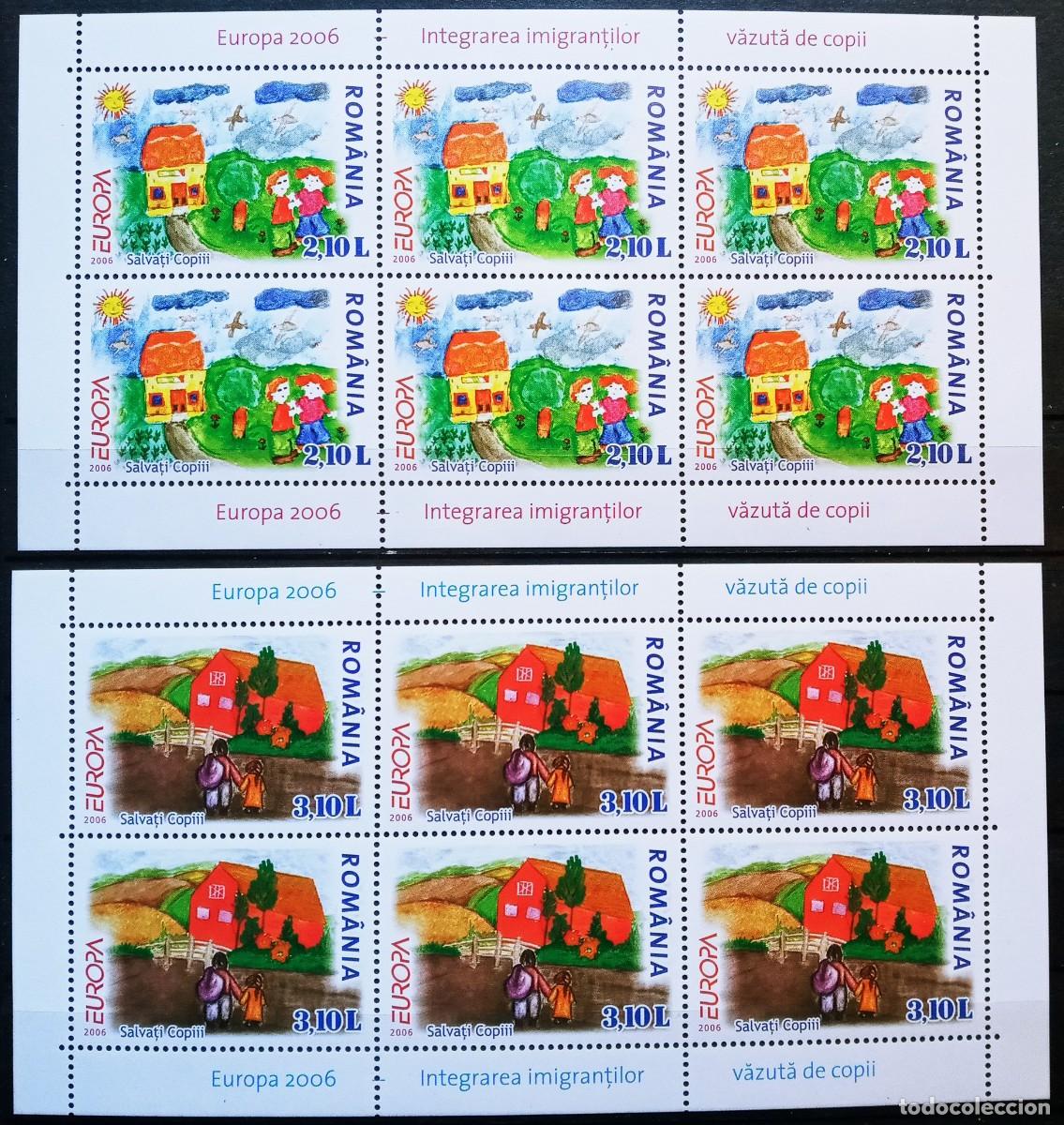 Sellos: RUMANIA IVERT 5093/94 BLOQUE 6 SERIES NUEVOS ** SERIE EUROPA CEPT A&Ntilde;O 2006