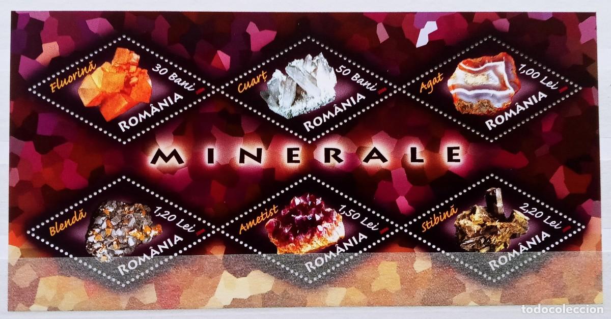 Sellos: RUMANIA IVERT HOJA BLOQUE N&ordm;317 NUEVOS ** SERIE MINERALES A&Ntilde;O 2006